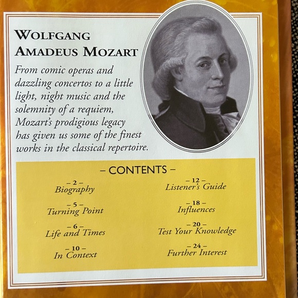 Mozart Musical Masterpieces Audio CD and Booklet - Picture 6 of 8